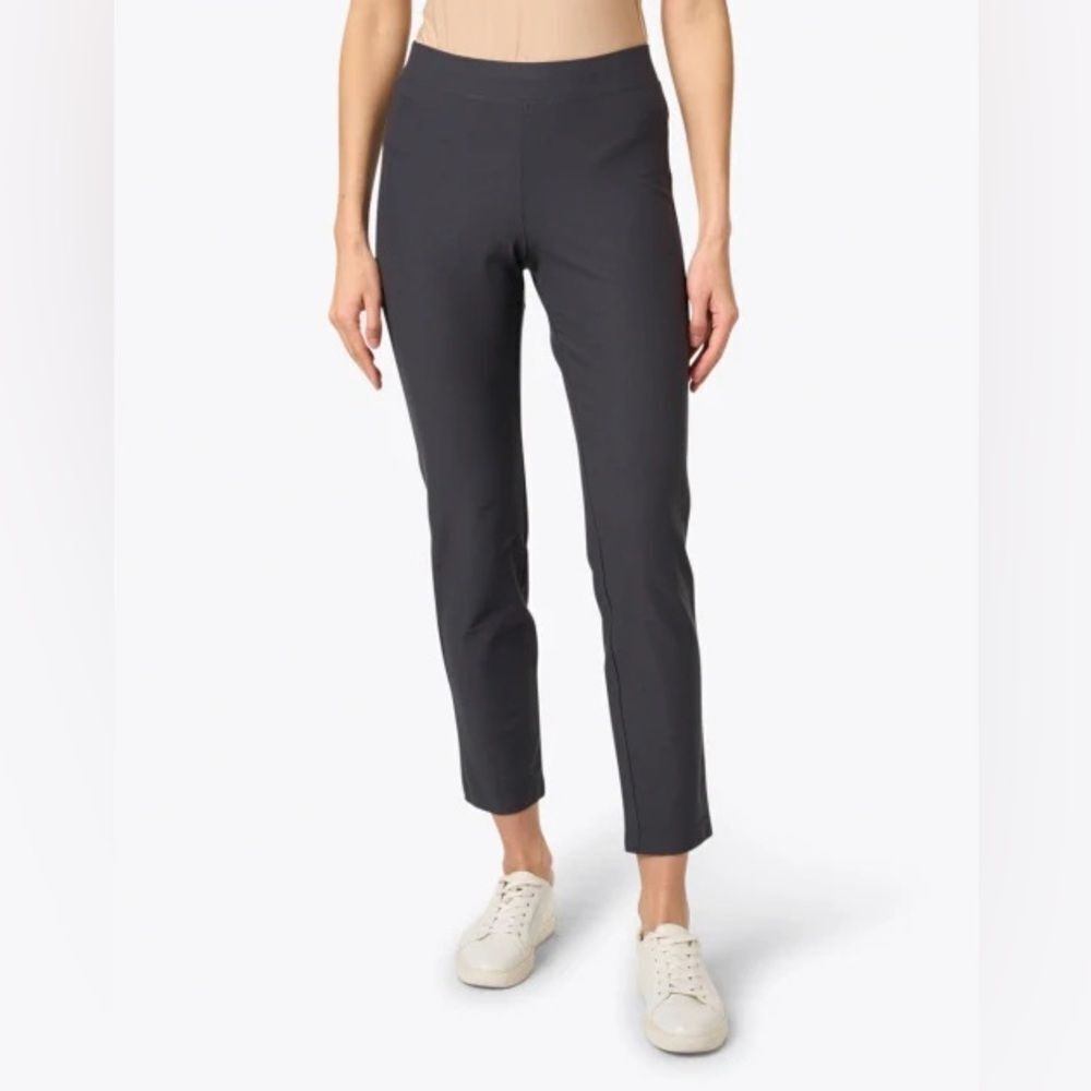 EILEEN FISHER SIZE S Graphite Stretch Crepe Slim Ankle Pant PANTS‎ ELASTIC WAIST